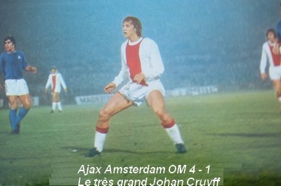 FOOTBALL 1971 OLYMPIQUE MARSEILLE OM AJAX AMSTERDAM GRESS BONNEL HULSHOFF 